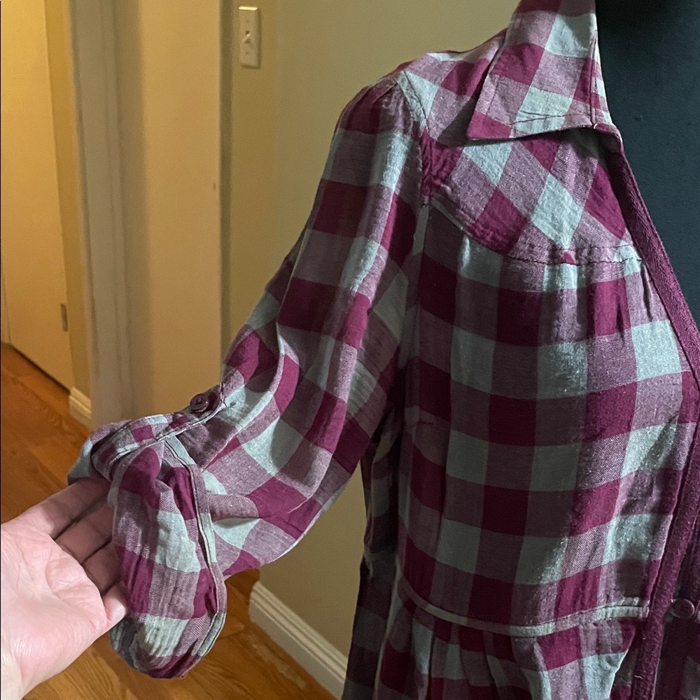 Decree Red and Gray Plaid Dress - Picture 4 of 8